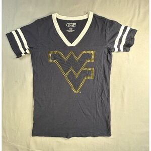 E5 West Virginia‎ Short Sleeve Shirt Fitted Women's Size Small NCAA College